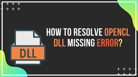 Opencl Dll Missing Error How To Resolve Youtube