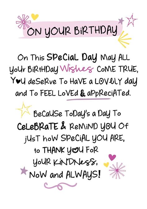 On Your Birthday Inspired Words Greeting Card Blank Inside Ebay Birthday Card