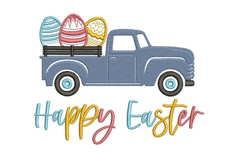 Happy Easter Truck · Creative Fabrica