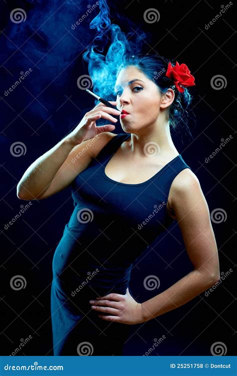 Looking Spanish Women Smoking Cigarette Stock Photo Image Of Adorable