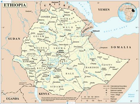 Repudiated by ethiopia in 1893. Карта Эфиопии | Map of Ethiopia