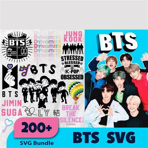 Bts Chibi Svg Bundle Bts Logo Svg Files Bts Army Svg Kpop Svg