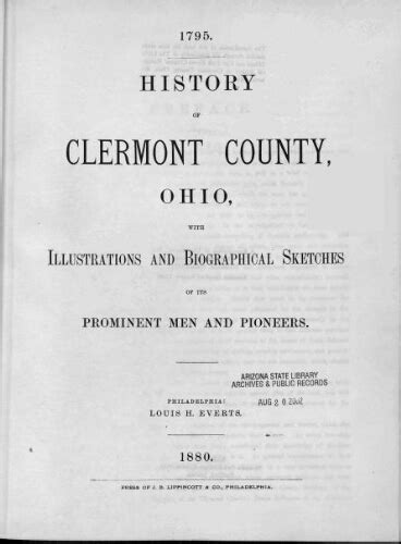 History Of Clermont County Ohio With Illustrations And Biographical