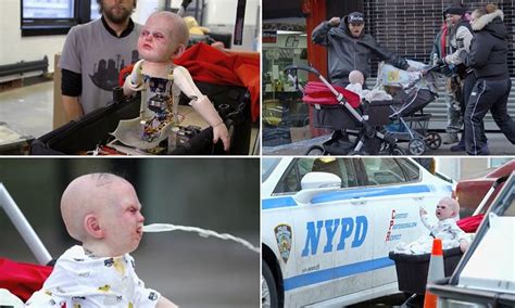 Four Different Pictures Of People With Babies And Police Vehicles In