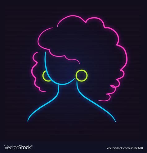 Neon Profile Picture Faceless Avatar Royalty Free Vector
