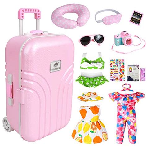 18 Inch Doll Travel Play Set Doll Accessories With Carry On Suitcase