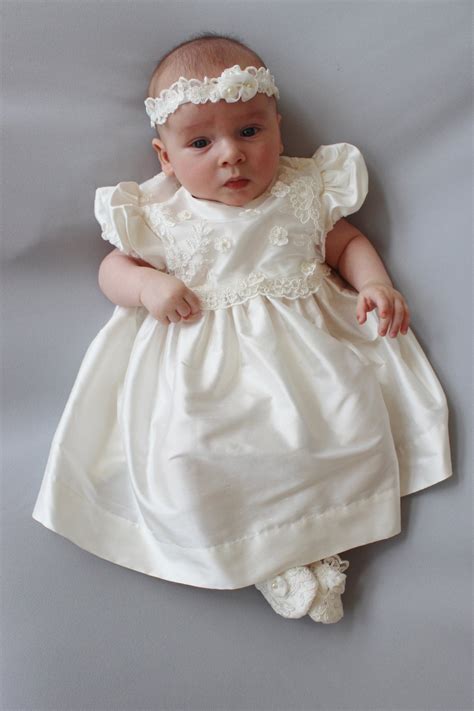 Sale Amelia Christening Dress Silk And Lace Baby Girl