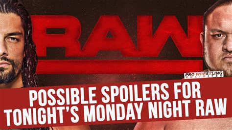 Possible Spoilers For Tonight S Monday Night RAW YouTube