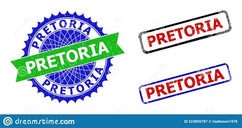 Pretoria Rosette And Rectangle Bicolor Stamp Seals With Unclean