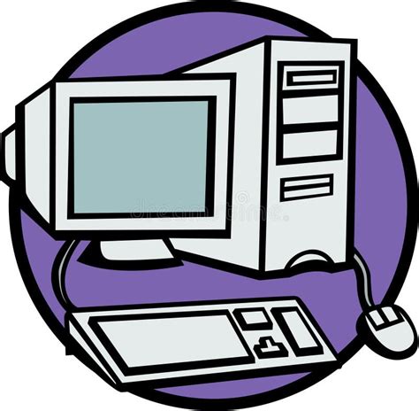 Desktop Computer Vector Illustration Stock Vector Illustration Of