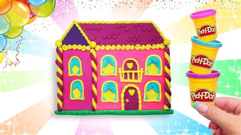 Play Doh House Making Disney Princess Barbie Dollhouse Youtube