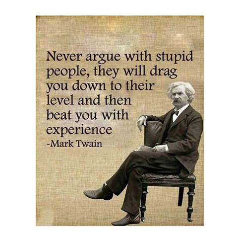 Mark Twain Funny Quotes Wall Art Never Argue With Stupid