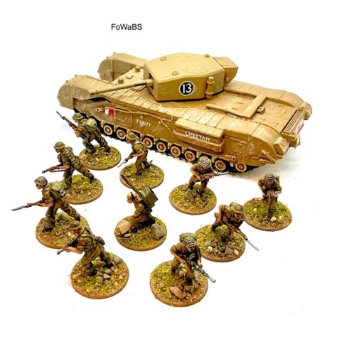 28mm Bolt Action Ww2 British Infantry Squad And Churchill Painted By