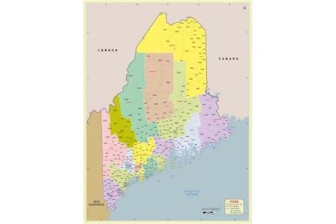 Buy Maine Zip Code Map With Counties Online
