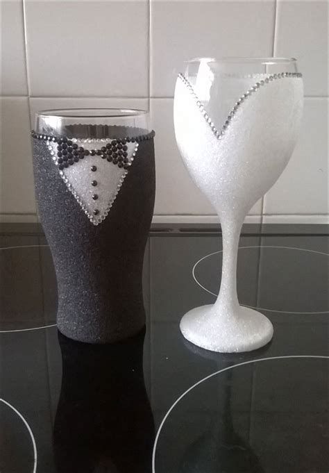 Check out our bride groom glasses selection for the very best in unique or custom, handmade pieces from our gifts for the couple shops. 11 Amazing Wedding Glass Decorations For Your Table