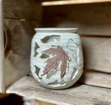 Leaf Luminary Classic White Alewine Pottery