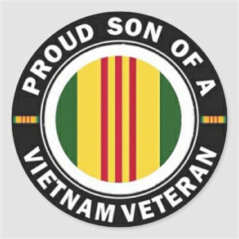 Proud Son Of A Vietnam Veteran Round Stickers Vietnam