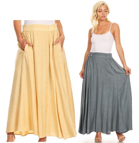 Noemi A Lovely Casual Maxi Solid Skirt This Lovely Garment Comes With