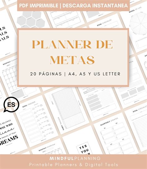 Planner De Metas Y Objetivos Para Imprimir Goal Planner Imprimible