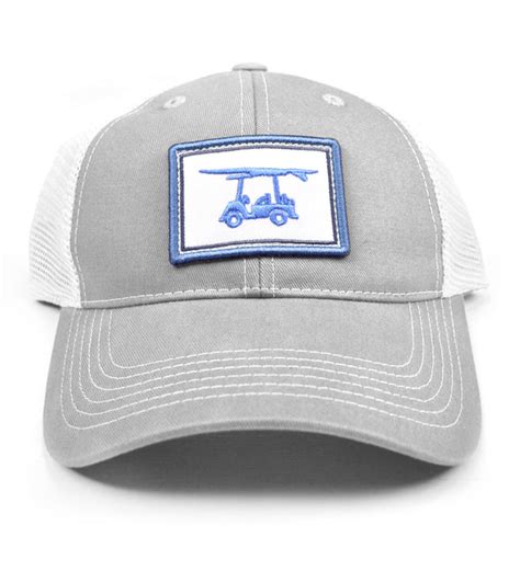 Grey Mesh Trucker Hat Embroidered Logo Hat Bald Head Blues