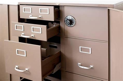 All cabinets can be supplied with a choice of standard or vented side panels as well as plain steel or glazed doors. 1960s File Cabinet System with Safe by Cole Steel at 1stdibs