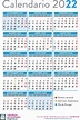 Calendario 2022 anual - con días festivos de España