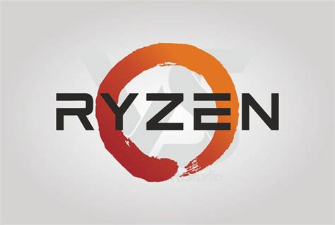 The Logo For Ryzen Is Shown In Black And Orange Letters On A Gray