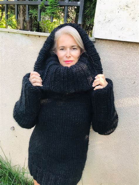 Super Chunky Turtleneck Sweater Thick Wool Sweater Bulky Etsy