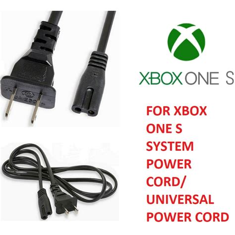 For Xbox One S 6ft Pa 14 2 Slot Prong Power Cord Charging Cable Wall