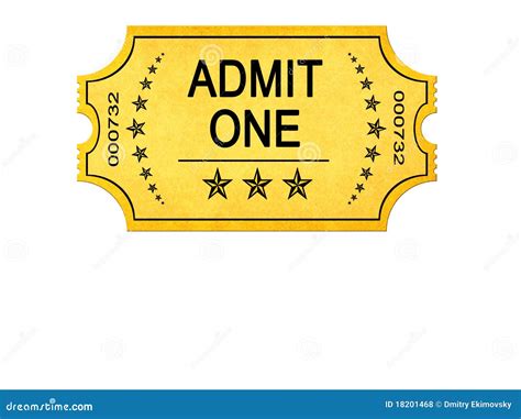 Vintage Admit One Entrance Ticket Stock Photo Image Of Admission