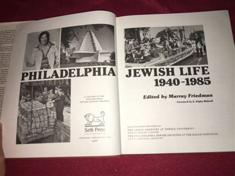 Philadelphia Jewish Life 1940 1985 Illustrated Hardcover Book Murray