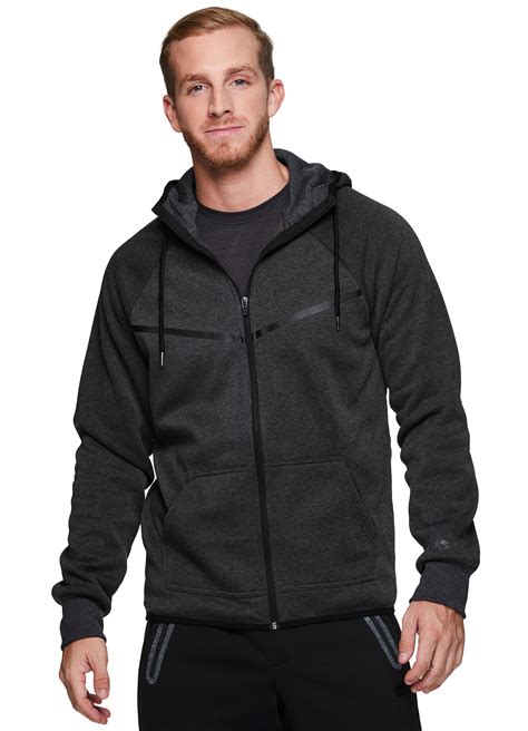rbx rbx active men s athletic fleece full front zip up hooded sweatshirt hoodie