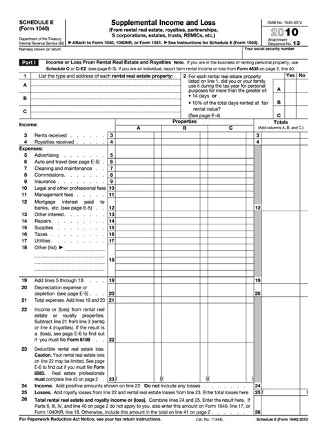 Free file fillable forms is the only irs free file option available for taxpayers whose income (agi) is greater than $72,000. IRS 1040 - Schedule E 2010 - Fill out Tax Template Online ...
