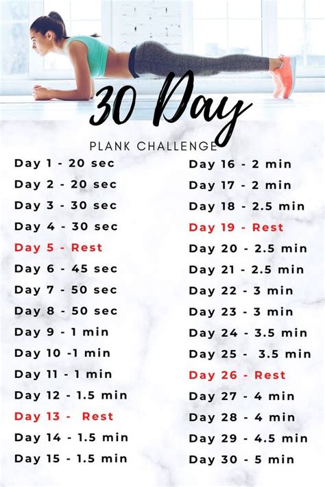 Plank Challenge 30 Day Plank Challenge Workout Challenge 30 30 Day