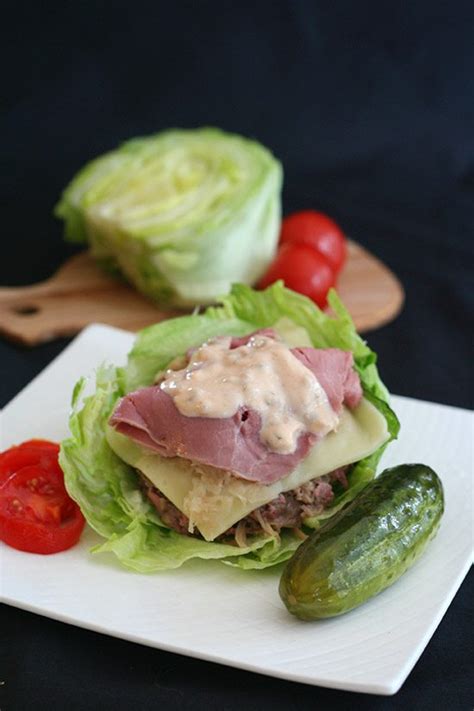 This low carb reuben casserole is a great alternative to corned beef and cabbage or a traditional reuben sandwich! Low Carb Reuben Burger Recipe | All Day I Dream About Food