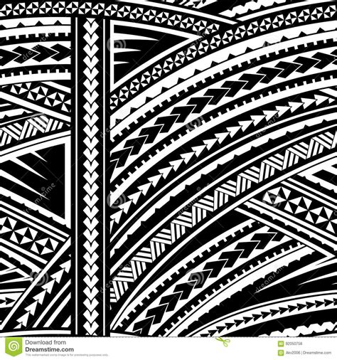 Maori Polynesian Tattoo Border Tribal Sleeve Seamless Pattern Vector