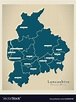 Modern map - lancashire county with districts Vector Image