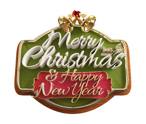 Free Merry Christmas And Happy New Year Banner With 3d Render Label
