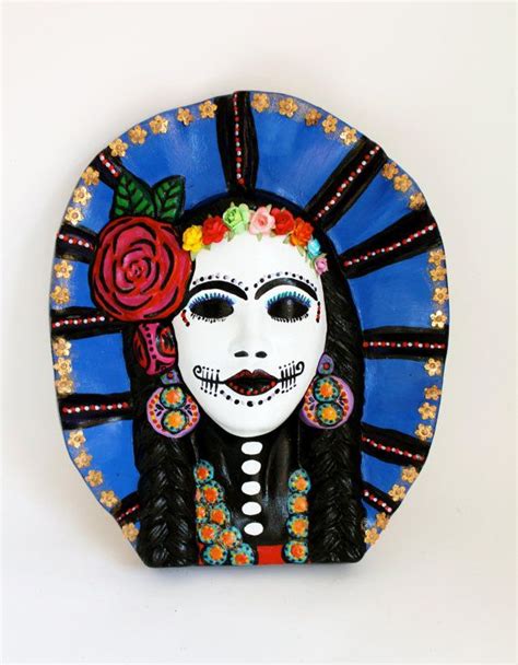 Frida Kahlo Day Of The Dead Ceramic Bust Hand Painted One Of A