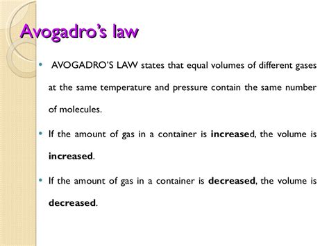 Avogadros Law