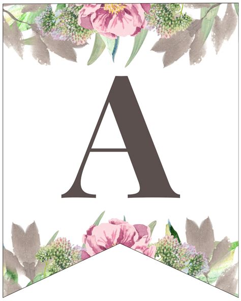 Floral Free Printable Alphabet Letters Banner Paper Trail Design Free