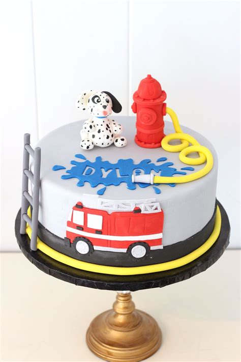 4237 Firetruck Dalmatian And Fire Hydrant Cake Truck Birthday Cakes