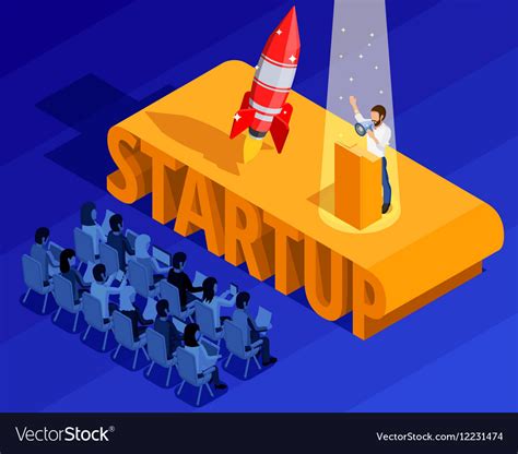 Business Startup Isometric Template Royalty Free Vector