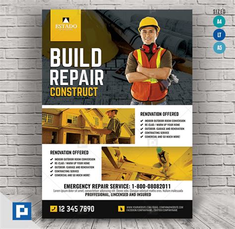 Construction And Building Company Flyer Psdpixel