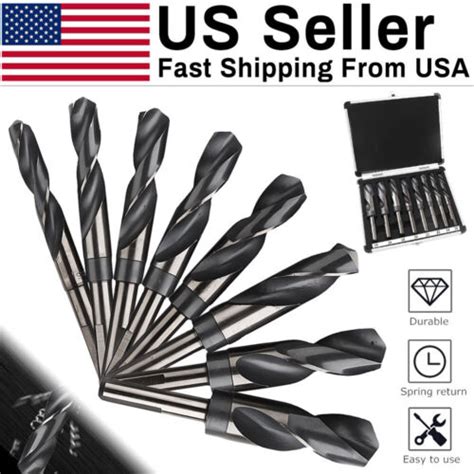 8 Pcs Hss Cobalt Silver And Deming Drill Bits Set Large Size 58 916