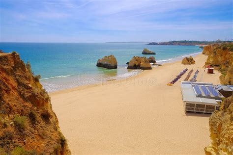 View On The Beach Portimao In Algarve Portugal Stock Photo Image Of