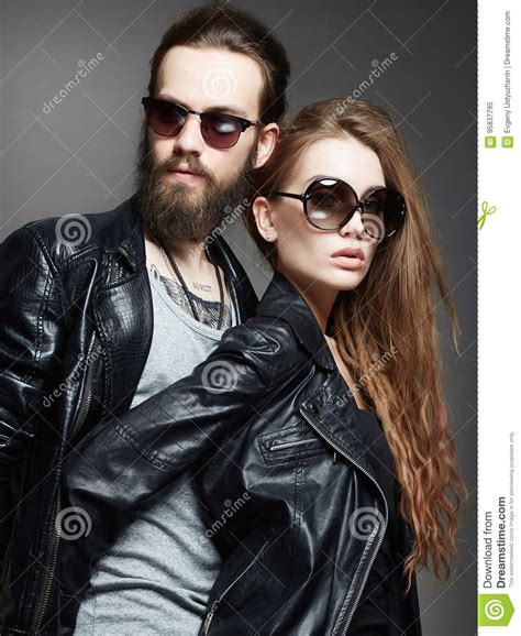 Fashion Beautiful Couple In Sunglasses Stock Image Image Of Lifestyle Elegance 95837795