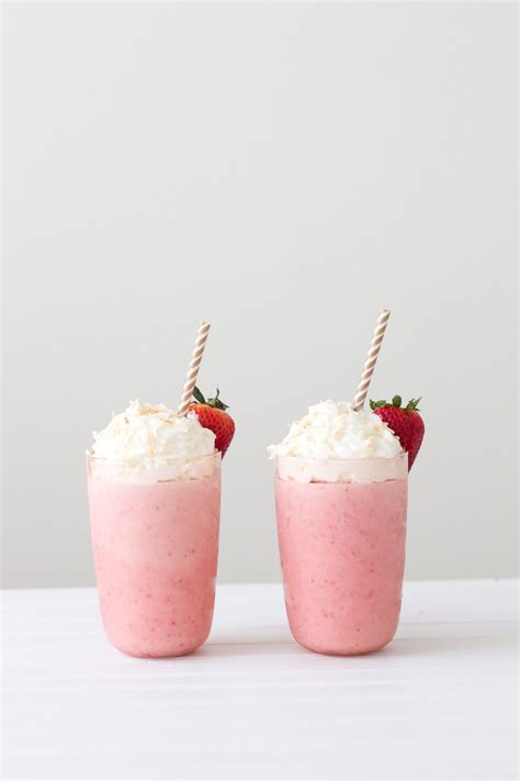 Strawberry Milkshake With Coconut Whipped Cream Jamie Kamber Recipe Strawberry Milkshake