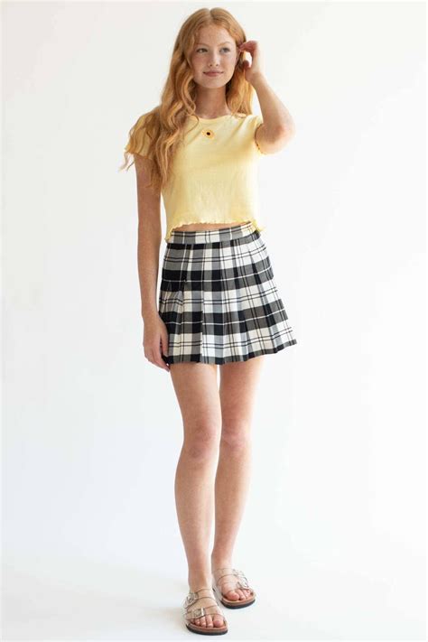 Black Plaid Pleated Skirt Tween Fashion Outfits Cute Skirt Outfits