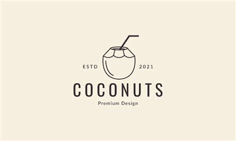 Bebida De Frutas Líneas De Coco Diseño De Logotipo Moderno Vector Icono